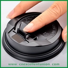 Coffee Paper Cup Lid PS Plastic Lid B Black